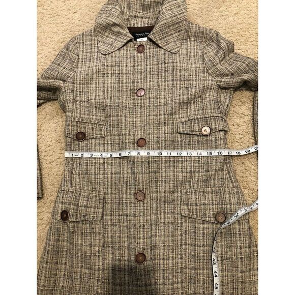 Patrizia Pepe Beige/Brown Coat Cotton Blend Belted Size 44 Italy - Picture 7 of 12